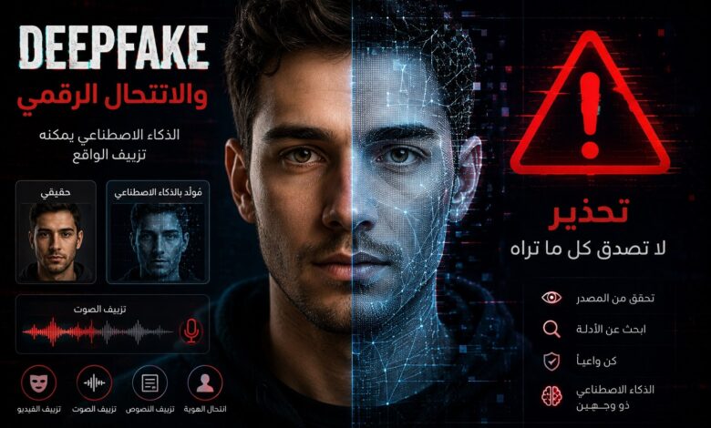 Deepfake والانتحال الرقمي — كيف تكتشف المحتوى المزيف وتحمي نفسك